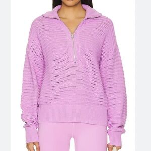 Varley Lilac Half-Zip Sweater